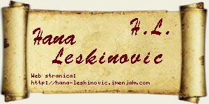 Hana Leškinović vizit kartica
